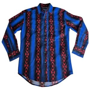 Wrangler Men’s Shirt Checotah Long Sleeve Western Pearl Snap Shirt Size S NWOT